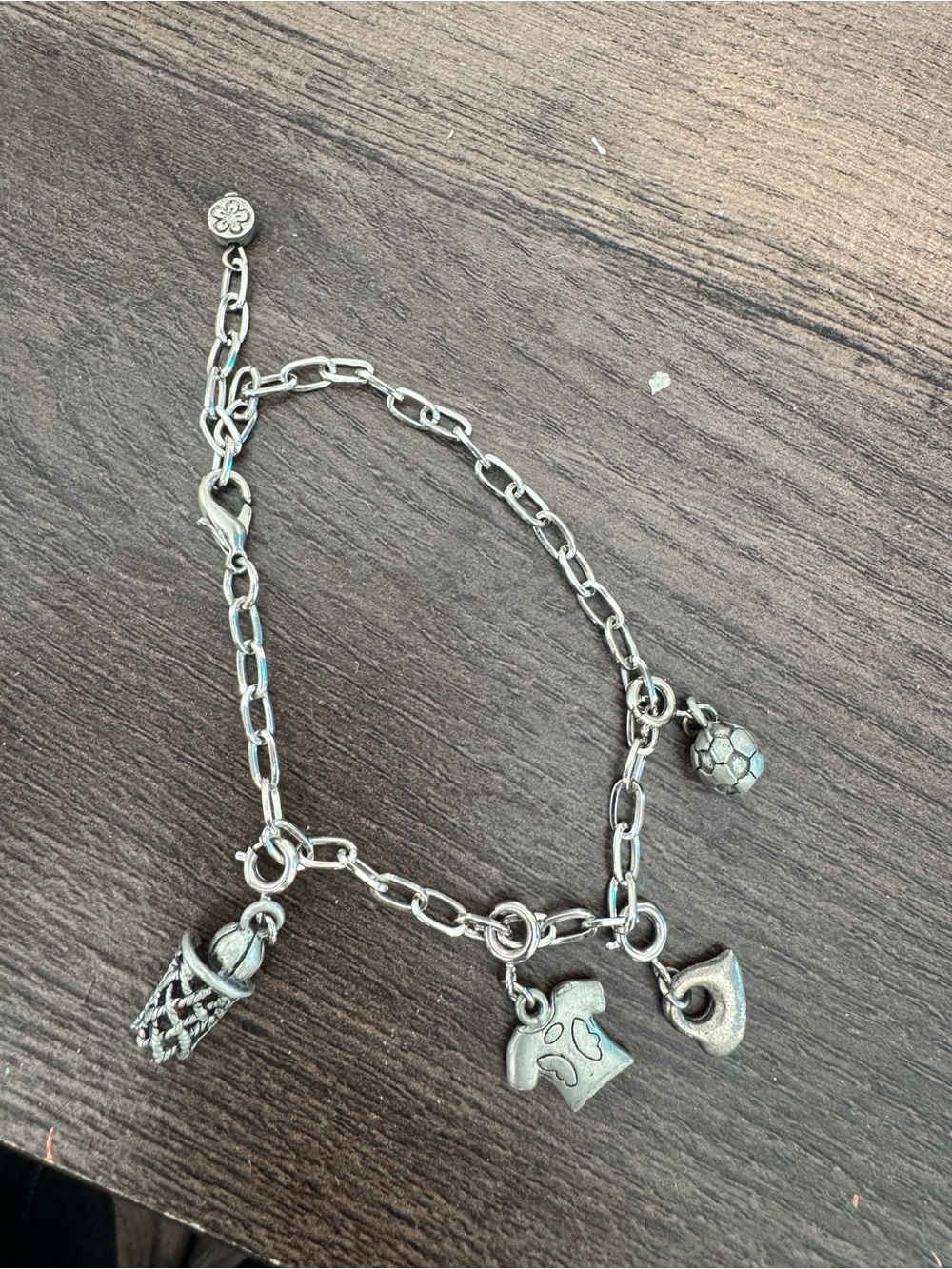Silver Charm Bracelet with Sports & Other Charms